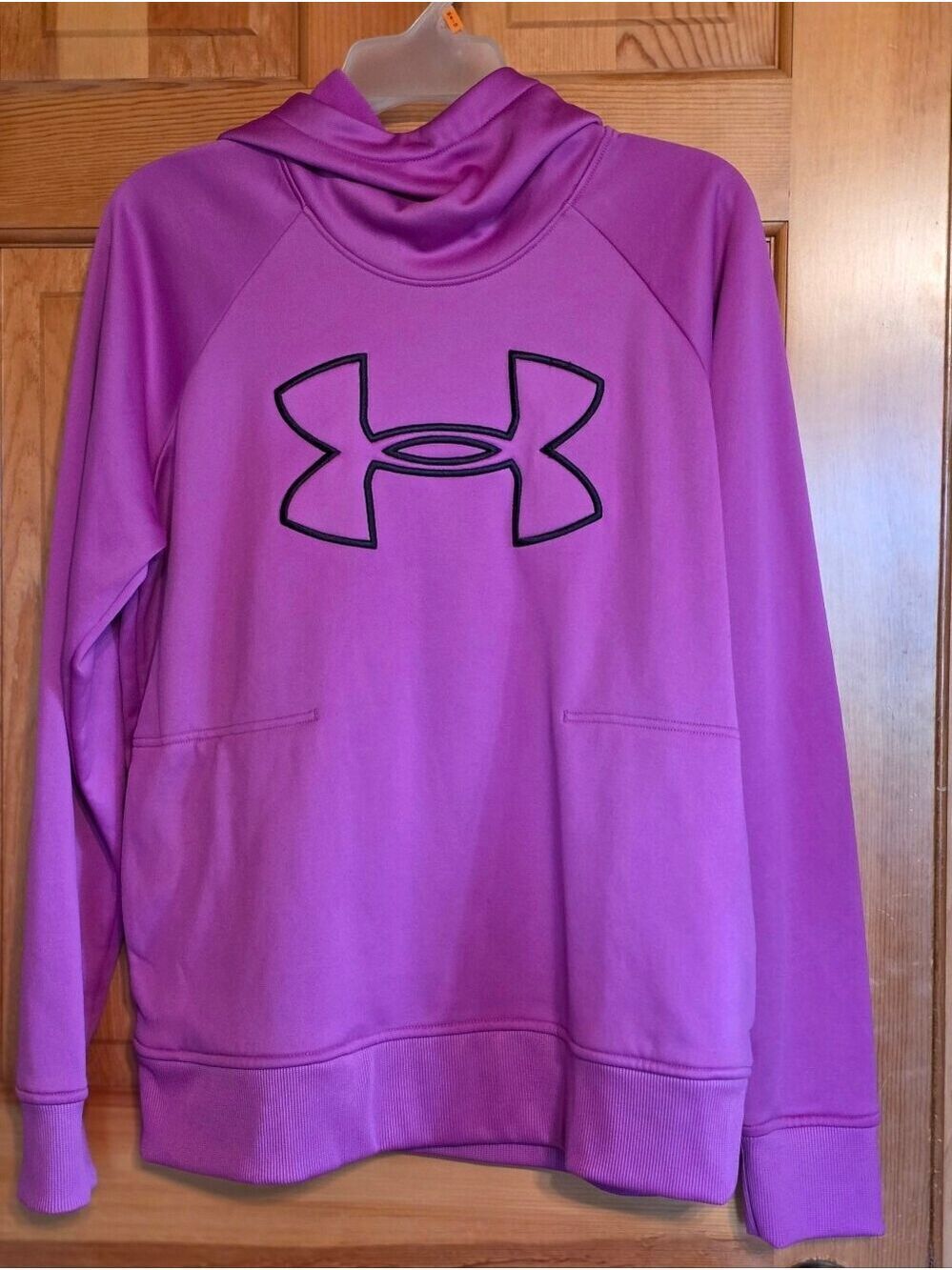 Under Armour Pink/Purple Pullover Hoodie with Black Logo